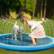 TUXTOOX Thickened Anti-Splash Pet Splash Pad â€?Adjustable Spray Height, Foldable Dog Water Mat | 100/150/170cm