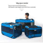 Dog Car Cage Carrier Cat Kennel Outing Carrying Bag Pet Luggage Oxford Cloth Car Travel Cage Cat and Dog Cage Folding Box for Small Medium Large Dogs