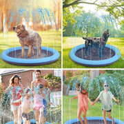 TUXTOOX Thickened Anti-Splash Pet Splash Pad â€?Adjustable Spray Height, Foldable Dog Water Mat | 100/150/170cm