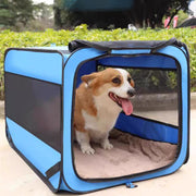 Dog Car Cage Carrier Cat Kennel Outing Carrying Bag Pet Luggage Oxford Cloth Car Travel Cage Cat and Dog Cage Folding Box for Small Medium Large Dogs