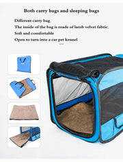 Dog Car Cage Carrier Cat Kennel Outing Carrying Bag Pet Luggage Oxford Cloth Car Travel Cage Cat and Dog Cage Folding Box for Small Medium Large Dogs