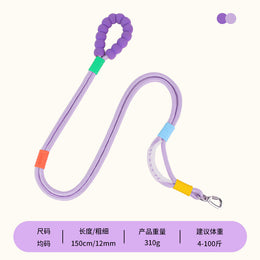TUXTOOX Multi-Use Dog Leash, 150cm Shock-Absorbing Rope Lead with Soft Foam Handle, Anti-Pull Safety Lock Clip Pet Leash, Comfortable Durable Walking Training Rope for Small Medium Large Dogs