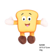 TUXTOOX Soft Latex Plush Squeaky Dog Toy, Cute Dessert Interactive Chew Toy, Bite Resistant Teeth Cleaning & Stress Relief Pet Toy, Lightweight Portable Play Toy for Small & Medium Dogs - Cheese/Toast/Donut