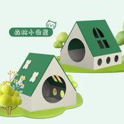 TUXTOOX House-Shaped Felt Cat House, Cozy Enclosed Cat Bed Cave, Scratch Resistant Durable Pet Sleeping Nest, Easy Assembly Portable Indoor Warm Hideout for Cats
