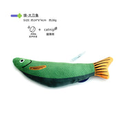 TUXTOOX Catnip Fish Toy with Sound, Interactive Plush Kicker Toy for Cats, Bite-Resistant & Washable Soft Chew Toy, Stress Relief & Energy Burning Indoor Cat Play Toy - Orange / Green / Yellow