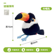 TUXTOOX Motion Activated Chirping Bird Cat Toy, Realistic Flapping Wings Interactive Hunting Toy with Refillable Catnip, USB Rechargeable Washable Plush Stress Relief Exercise Toy for Indoor Cats