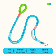 TUXTOOX Multi-Use Dog Leash, 150cm Shock-Absorbing Rope Lead with Soft Foam Handle, Anti-Pull Safety Lock Clip Pet Leash, Comfortable Durable Walking Training Rope for Small Medium Large Dogs