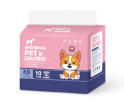 TUXTOOX 10PCS Disposable Pet Diapers, Super Absorbent Leak-Proof Dog and Cat Diapers, Soft Breathable Adjustable Fastener Nappies, Puppy Training Incontinence Heat Cycle Care Diapers for Female Male Pets