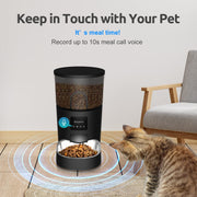 4L Automatic Pet Feeder Automatic Cat Feeder Dry Food with Timer, 2.4GHz WiFi Pet Feeding App Control Detachable Easy Clean Daily
