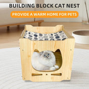 Cat Nest for All Seasons Enclosed Cat Bed for Summer Heat Dissipation and Cool Upper and Lower Bunk Beds Cat Hammocks with Free Mats