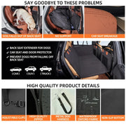 Dog Car Seat Cover Heavy Durable Dog Seat Cover for Back Seat Waterproof Scratch Proof Nonslip Dog Hammock for Car with Side Flap Pet Cat Seat Covers with SeatBelt for Cars Sedan SUV Trucks