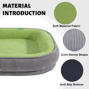 Dog Bed Washable Fleece & Anti Slip Bottom Pet Cat Bed with Removable Cover Comfort Pet Bed Sofa with Soft Plush Warm Nest Beds