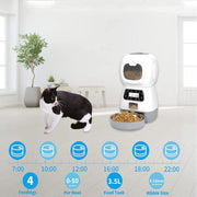 3.5L Automatic Pet Feeder Smart Food Dispenser for Cats Dogs Timer Stainless Steel Bowl Auto Pet Feeding