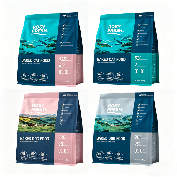 ROSY FRESH Baked Dog & Cat Food Sample 50g, Chicken Duck Complete Nutrition for Puppy Kitten All Life Stages
