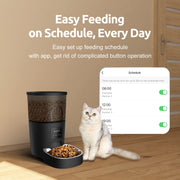4L Automatic Pet Feeder Automatic Cat Feeder Dry Food with Timer, 2.4GHz WiFi Pet Feeding App Control Detachable Easy Clean Daily