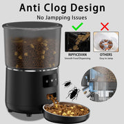4L Automatic Pet Feeder Automatic Cat Feeder Dry Food with Timer, 2.4GHz WiFi Pet Feeding App Control Detachable Easy Clean Daily