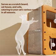 Corrugated Cat Scratcher Wood Cat Bed Feeling Cool Cat Grinding Toys Thicked Cat Scratcher Cargboard  Wear-resistant Cat Nest Climbing Frame for Indoor Cats Playing Resting Exercising