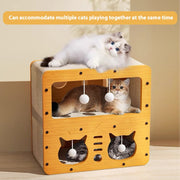 Corrugated Cat Scratcher Wood Cat Bed Feeling Cool Cat Grinding Toys Thicked Cat Scratcher Cargboard  Wear-resistant Cat Nest Climbing Frame for Indoor Cats Playing Resting Exercising