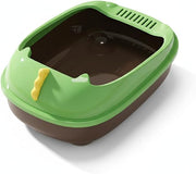 TUXTOOX Open Top Cat Litter Box with Built-in Deodorizer Box & Scoop, Easy Clean Cat Pan for Odor Control & Less Scatter, Stylish Pet Toilet for Adult Cats