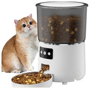 4L Automatic Pet Feeder Automatic Cat Feeder Dry Food with Timer, 2.4GHz WiFi Pet Feeding App Control Detachable Easy Clean Daily