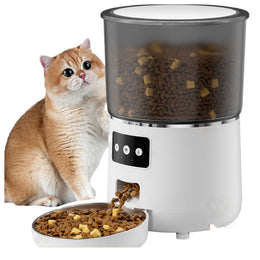 4L Automatic Pet Feeder Automatic Cat Feeder Dry Food with Timer, 2.4GHz WiFi Pet Feeding App Control Detachable Easy Clean Daily
