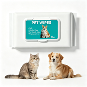 TUXTOOX Alcohol & Fragrance Free Pet Hygienic Wipes, Hypoallergenic Thick Soft Cleaning Wipes for Dogs & Cats, Multi-Purpose Daily Grooming Wipes 80 Count (14×18cm)