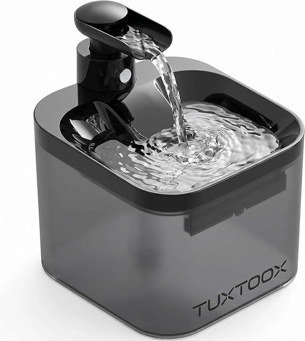 TUXTOOX Smart Cat Water Fountain, Wireless Pet Fountain for Drinking- 74.4oz/2.2L Battery Operated Quiet Pet Water Bowl Dispenser for Cats, Dogs, Multiple Pets