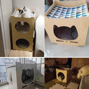 Cat Nest for All Seasons Enclosed Cat Bed for Summer Heat Dissipation and Cool Upper and Lower Bunk Beds Cat Hammocks with Free Mats