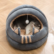 Warm Cozy Cat Bed Pet Basket Kitten Lounger Cushion Cat House Soft Comfortable Dog Mat Bed Washable Cats Tunnel