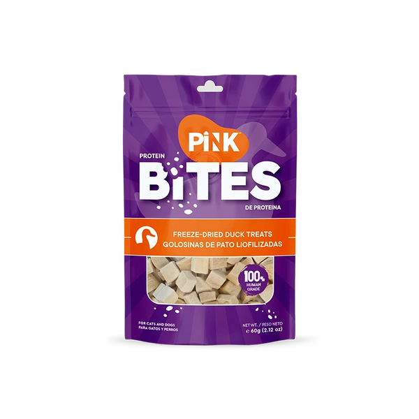 PINK Bites Cats and Dogs Food Treat Freeze Dried Duck Recipe 60g
