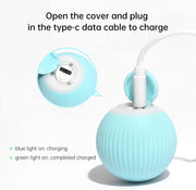 Smart Electric Dog Cat Toy Rechargeable Automatic Rotating Ball Cat Interactive Toys Waterproof LED Pet Toys
