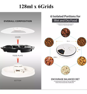 Pet Automatic Feeder Cat Dog Intelligent Timing Quantitative Six Hole Feeder