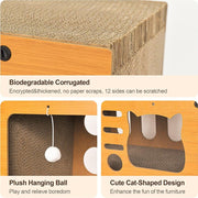 Corrugated Cat Scratcher Wood Cat Bed Feeling Cool Cat Grinding Toys Thicked Cat Scratcher Cargboard  Wear-resistant Cat Nest Climbing Frame for Indoor Cats Playing Resting Exercising