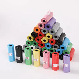 Dog Poop Bags - Single Roll 15 Bags - Red