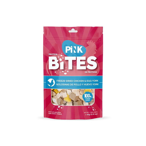PINK Bites Cats and Dogs Freeze Dried Food Treat 60g | Chicken & Egg Yolk
