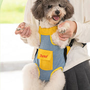 Breathable Denim Dog Carrier Backpack – Adjustable Pet Front Carrier for Small Dogs (1-10kg) Mall Trips, Commutes & Outdoor Fun!