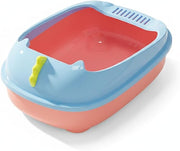 TUXTOOX Open Top Cat Litter Box with Built-in Deodorizer Box & Scoop, Easy Clean Cat Pan for Odor Control & Less Scatter, Stylish Pet Toilet for Adult Cats