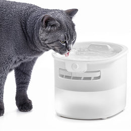 TUXTOOX Smart Cat Mute Water Fountain Automatic Pet Dogs Water Dispenser For Cats Puppy Drinking Purifier Fountain with Recirculate Filter 2.3L Large Capacity 5000mAh Long Battery Life