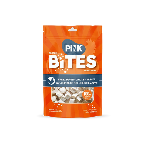 PINK Bites Cats and Dogs Food Treat Freeze Dried Chicken Recipe 60g